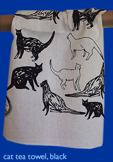cat tea towel