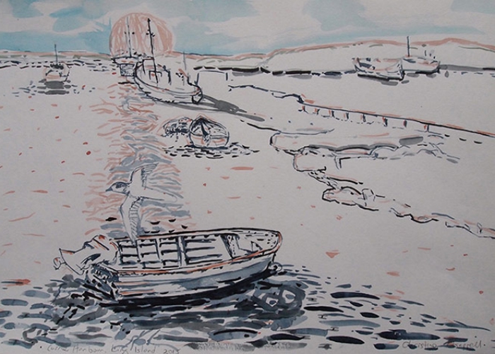 Currie Harbour, watercolour painting
